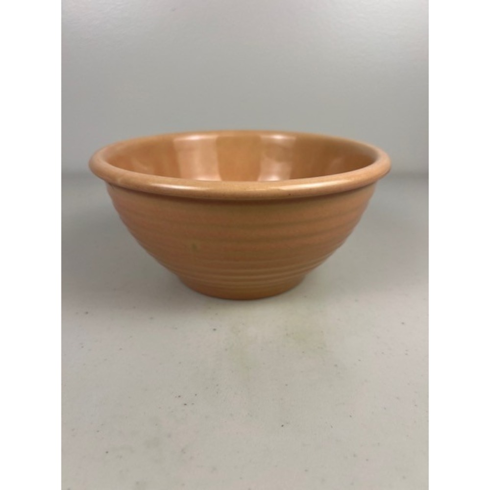 Vintage USA‎ Beehive Ribbed Ceramic Mixing Bowl Apricot Peach Stoneware 7"